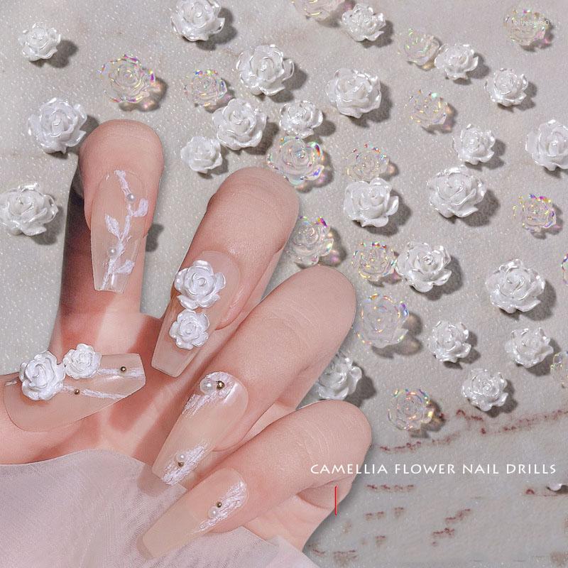 

Nail Art Decorations 20PCS/50PCS Flower Camellia Rose Rhinestone Jewelry Acrylic Accessories For DIY Manicure Charms