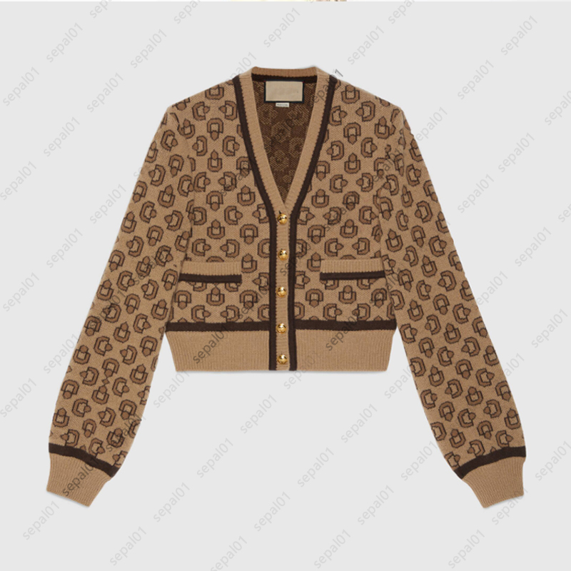 

Women Knit Sweater Designer Autumn Winter Cardigans Knitted Casual Coat Double Letter Printed Sweaters Ladies Outer Wear Thick Streetwear, G1