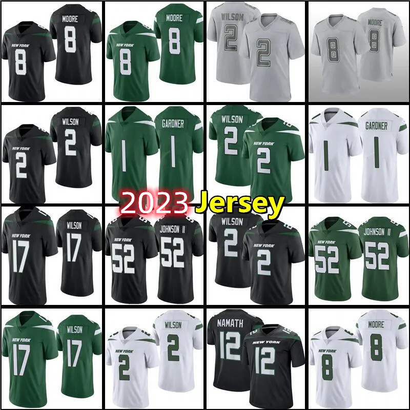 

2023 Custom 8 Aaron Rodgers Allen Lazard Football Jersey Ahmad Sauce Gardner Garrett Wilson Breece Hall Quinnen Williams Michael Carter Corey Davi Jermaine Johnson