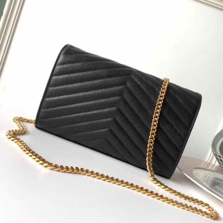

Genuine Leather Designer Bag woman Handbag with box Purse women shoulder bags cross body messenger caviar lambskin Chain, Red-gold;caviar
