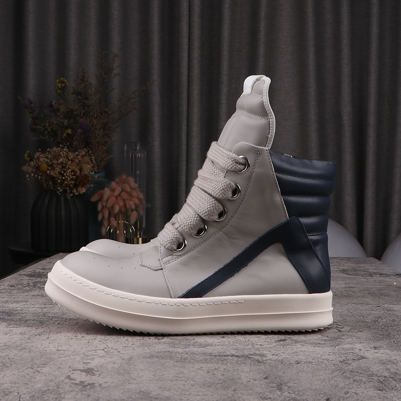 

Rick Man Shoes Casual Sneakers RO Owens Grey Women's High Top Ankle Boot