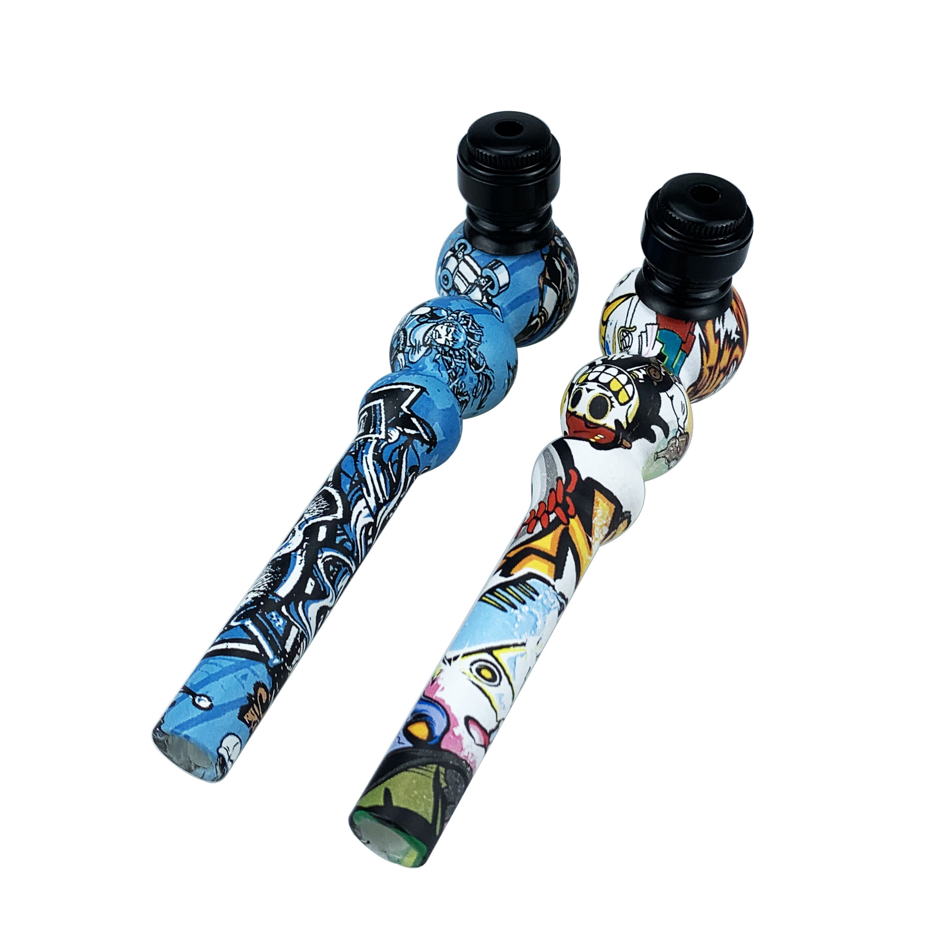 

Smoking Silicone Pipes Water Transfer Printed Color Metal pipe Ground With Lid Glass Pipe removable for wholesale