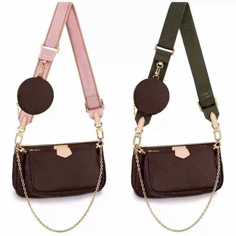 

High Quality Old Flower Three Piece Set Shoulder Bag Womens Bags Crossbody Purse Messenger Bags Handbags Flowers Designers PU Leather Handbag Brown Flower