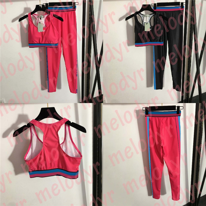 

Women Summer Tracksuit Short Sport Vest with Pad Elastic Fitness Pants Letter Print Gym Wear Tracking Suit, Black