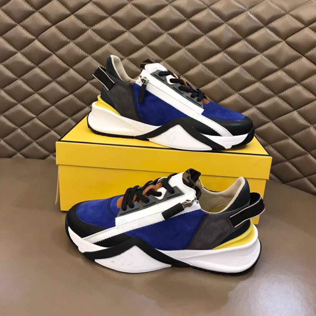 

Men 2023S/S FLOW Sneakers Shoes Mesh Breath Zipper Skateboard Walking Rubber Runner Sole Sports Tech Fabrics Wholesale Discount Trainer