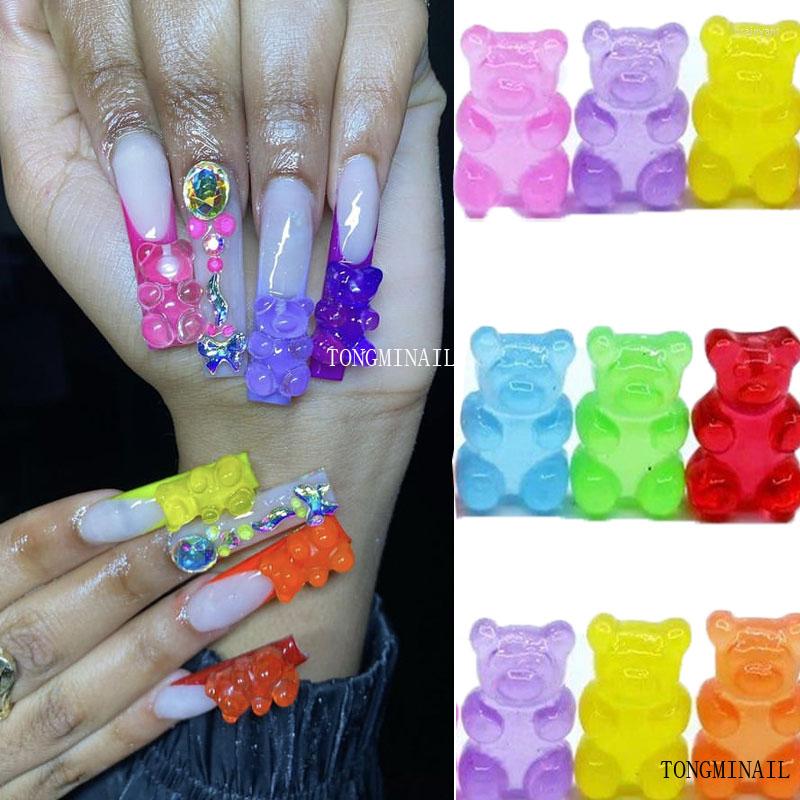 

Nail Art Decorations 20pcs/Bag 3D Jelly Gummy Bear Decoration Resin Stone Rhinestone Cartoon Design Manicure Accessories B050-1-6