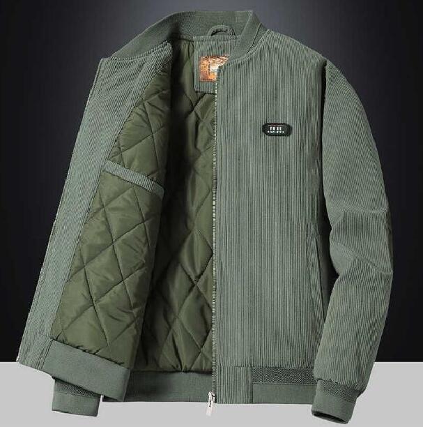 

Men's Jackets 2023 New Autumn Winter Stand Collar Slim Bomber Men Fashion Casual Warm Corduroy Outwear Men Thick Cotton Jacket Coat T2209, Black