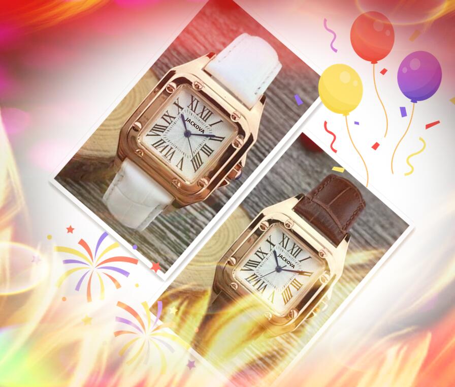 

Small Square quartz fashion time clock watches roman dial genuine leather watch women lady chain crime premium bracelet wristwatch gifts, As pic
