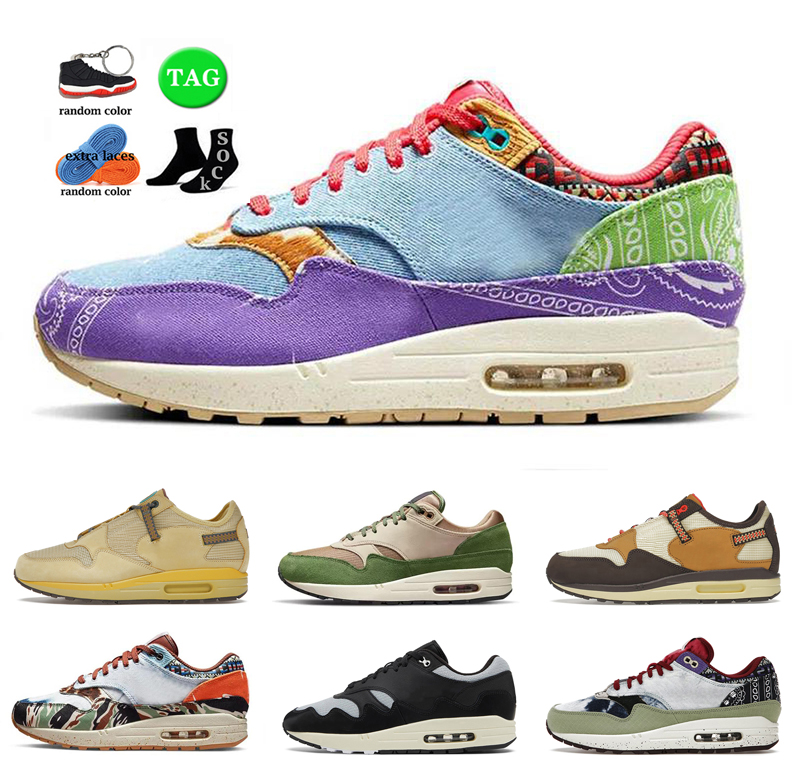 

running shoes air trainer 1 men women sneakers 87 heavy blueprint mellow sports walking shoe 1s baroque brown saturn gold mens jogging zapatos, Color 12