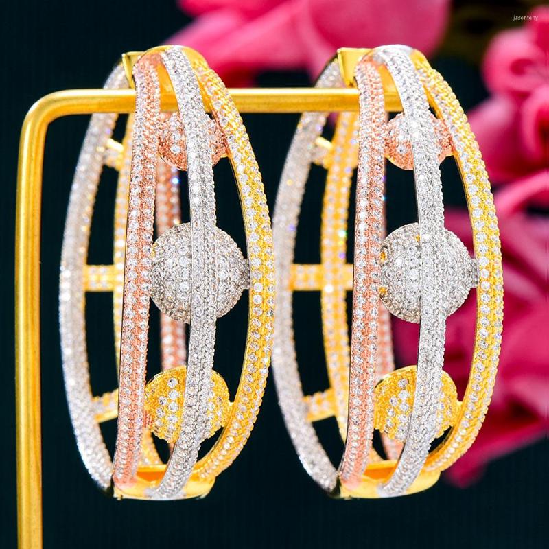 

Hoop Earrings GODKI Luxury Disco Ball MAXI For Women In Jewelry Charms Elegant Full Mirco Cubic Zircon Dubai Wedding