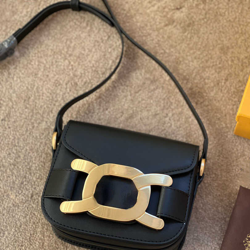 

Luxury designer Crossbody Bags Shoulder bag tote Women's latest solid color fashion texture metal buckle shoulders letter bag gift box packaging factory direct sale, Black