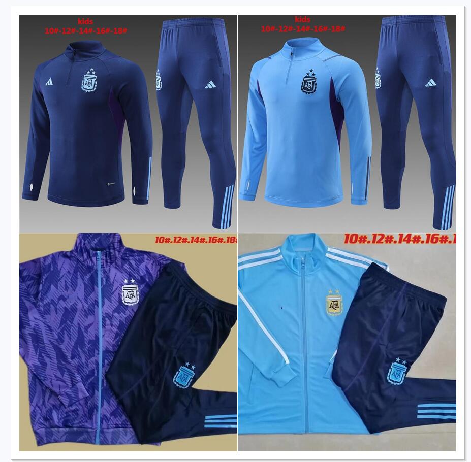 

3 stars kids kits 22 23 Argentina tracksuit 2022 2023 football Survetement DI MARIA KUN AGUERO DYBALA training suit child soccer set, Orange