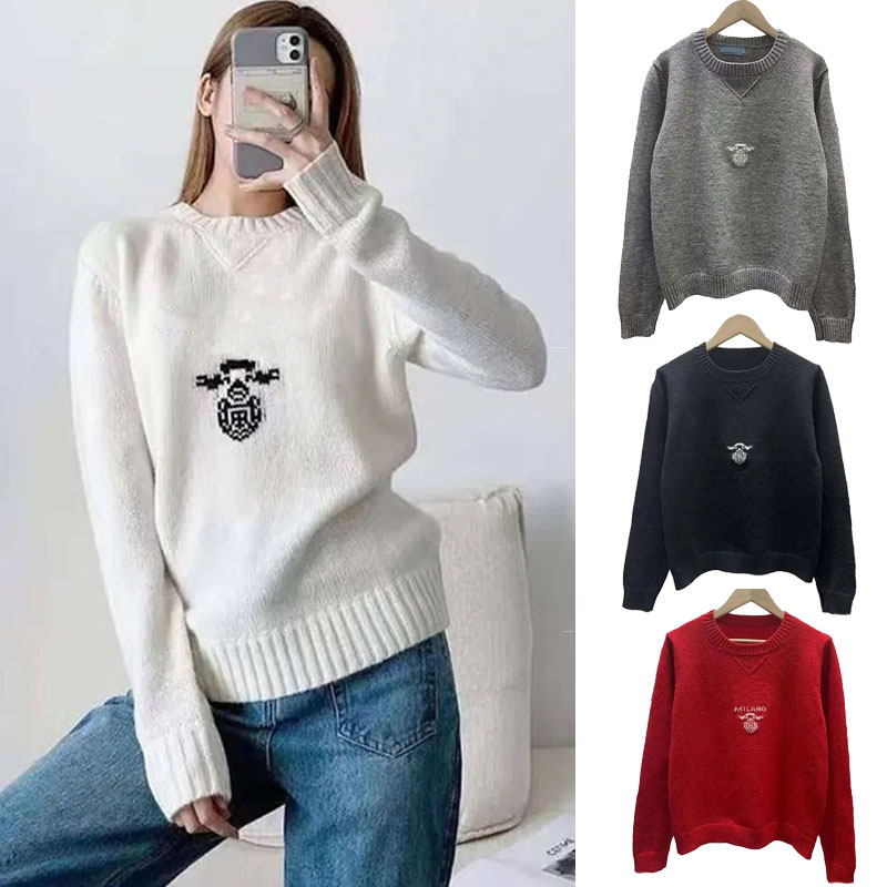 Designer Womens Pulls Prad Hommes Femmes Pull Lettre Broderie Pull pradas Pull Tricoté Classique Tricots Garder Au Chaud Haut En Tricot Pour femm