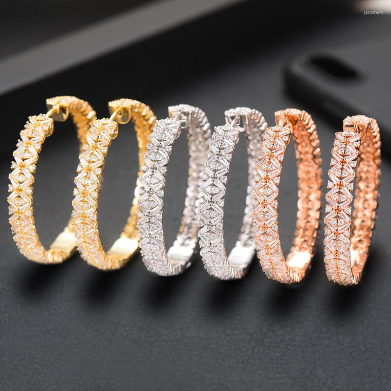

Hoop Earrings LARRAURI Noble Luxury Design Wonderful Jewelry Cool Sawtooth Shape Accessories For Women Girl Appointment Party