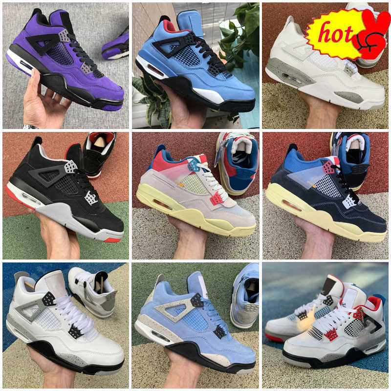 

2023 Top High Basketball shoesJumpman Outdoor Shoes 4 4s Rasta Black Cat Court Purple Neon Raptors Mens Trainers Sneaker, As shown 1