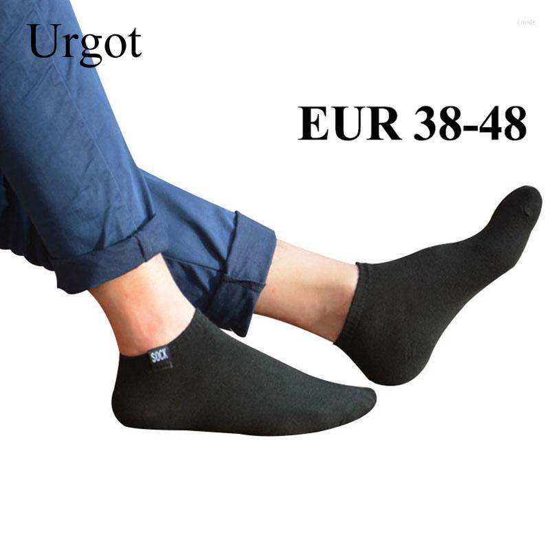 

Men's Socks Urgot 5 Pairs Harajuku Fashion Extra Large Big Plus Size 45 47 48 Ankle Men Casual Sox Calcetines Hombre Meias, A black