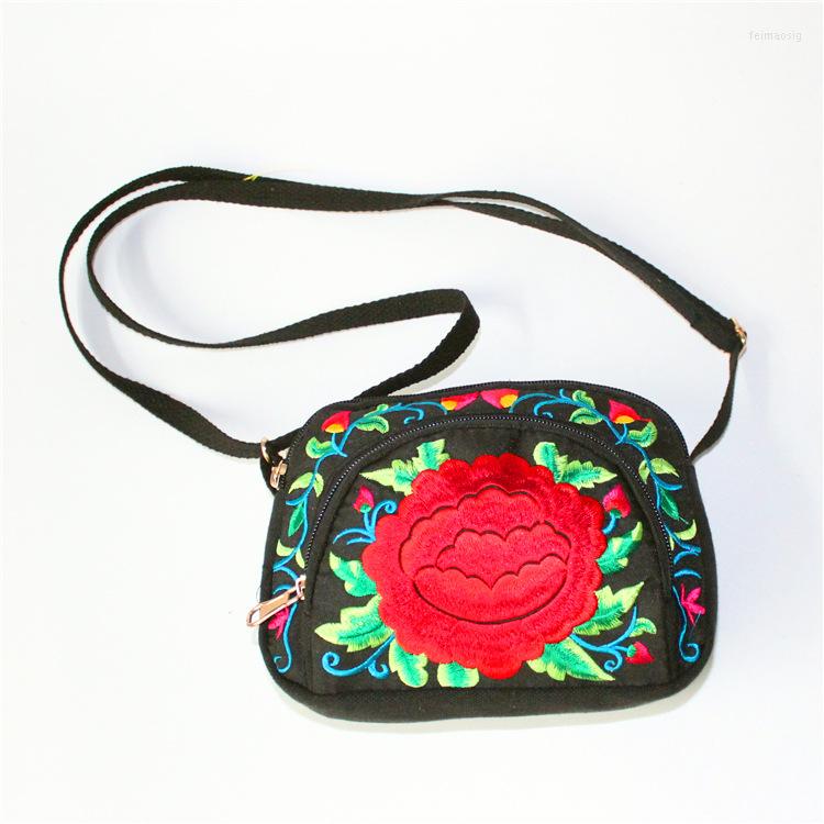 

Evening Bags Women Retro Style Embroidered Bag Ladies Flower Shoulder Waist Coin Purse Messenger