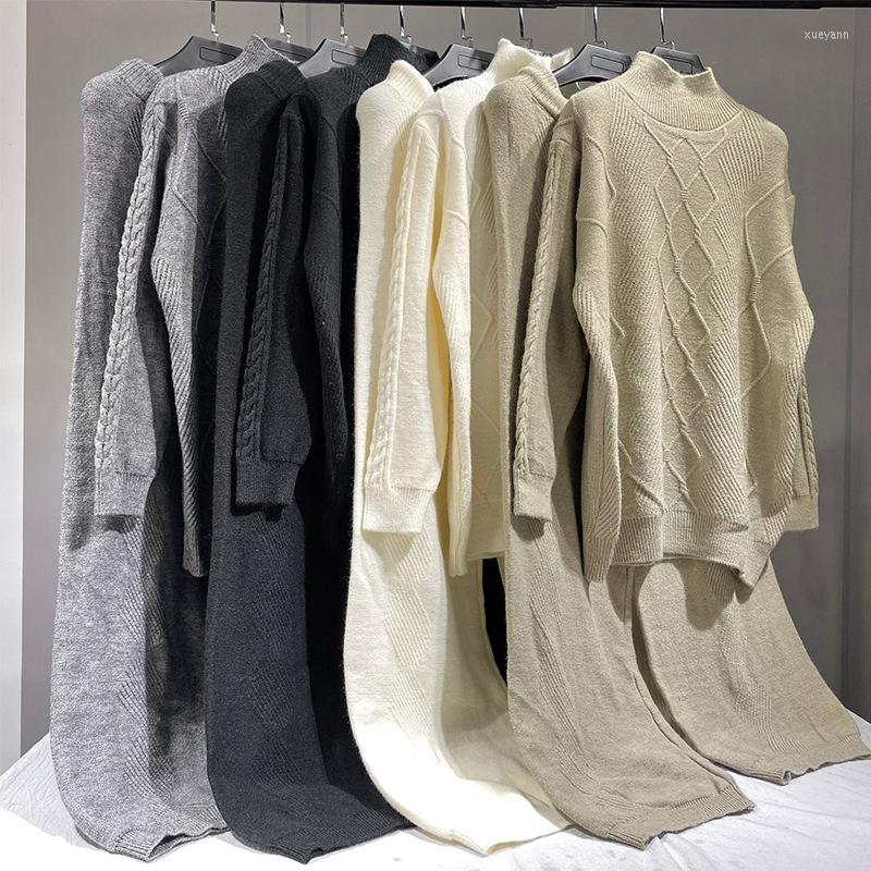 

Women's Tracksuits Spot Cross-border Two-piece Little More Fashion Two Suits Female Age Reduction Western Style Sweater Coat, Gray