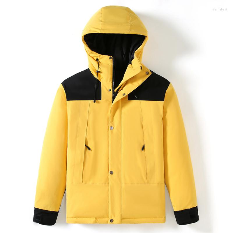 

Men' Down Winter Jacket Man Brand Fashion Thick Warm White Duck Coat Men Hooded Patchwork Puffer Jackets Parkas High Quality, Black
