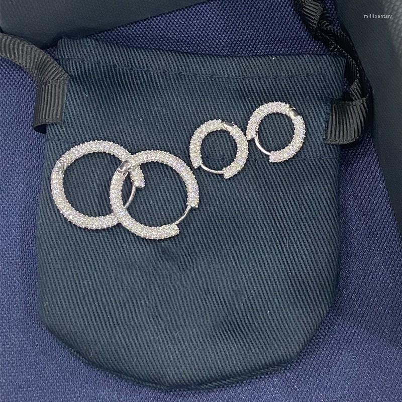 

Hoop Earrings Silver Color Shiny Cubic Zircon Round High Quality Small Earring Hoops Jewelry Women Accessories Zk40