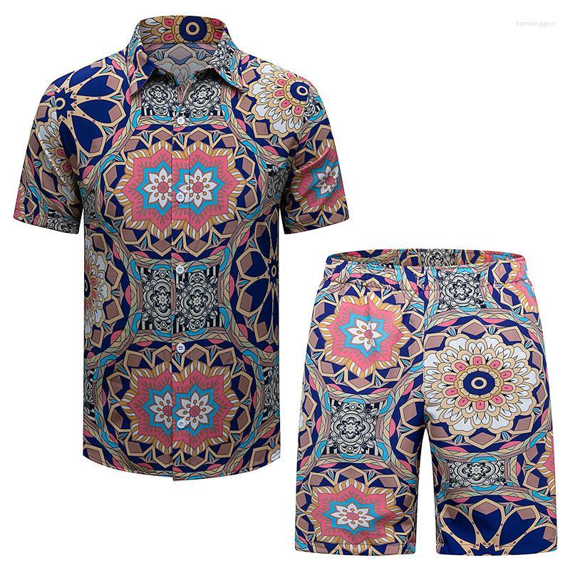 

Men's Tracksuits Men's Digital Printing Beach Suits 2 Pieces Set Cody Lundin Summer Button Shirts And Short, Yj002