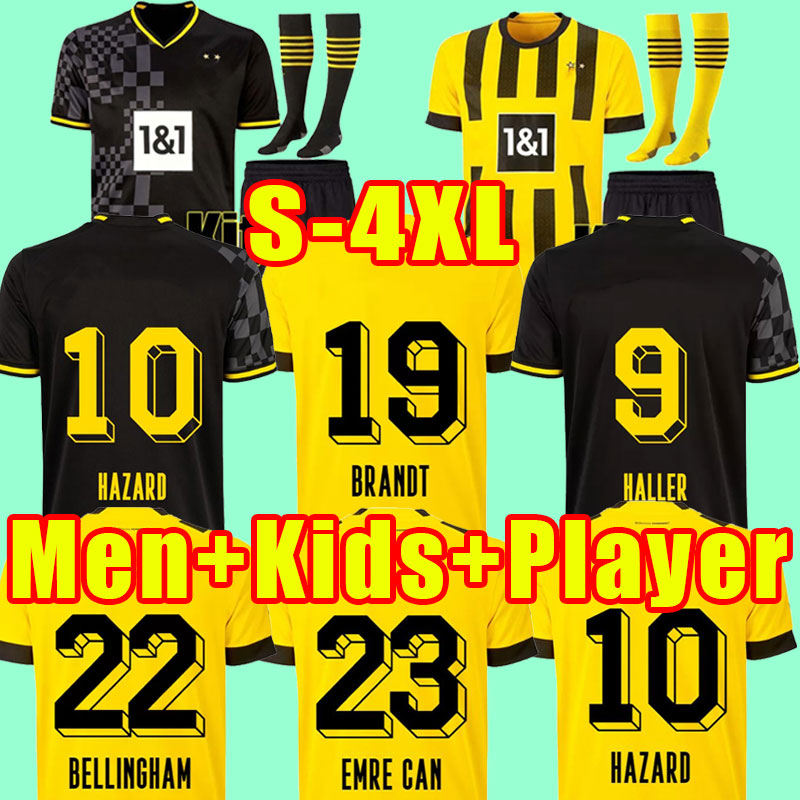 

HALLER soccer jerseys 22 23 football shirt REUS DORTMUND NEONGELB BELLINGHAM HUMMELS BRANDT men maillot de foot 2022 2023 fans player version men kids full kit 3xl 4xl, Away