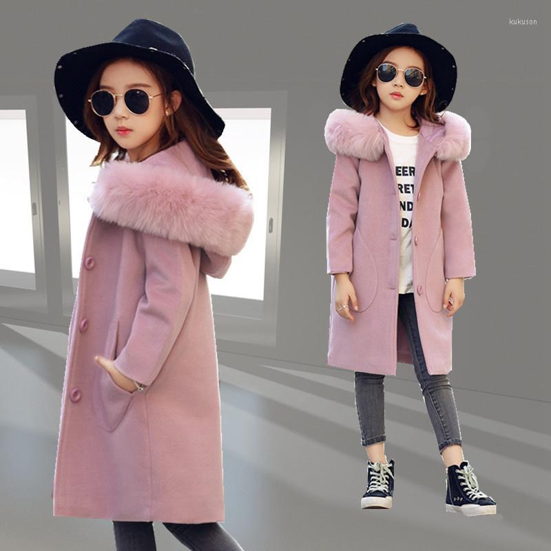 

Jackets Children Kids Girl Overcoat Windproof Wool Winter Fashion Coat For Teens Girls Jacket Thick Long Outerwear 10 13 14 Years, Picture color