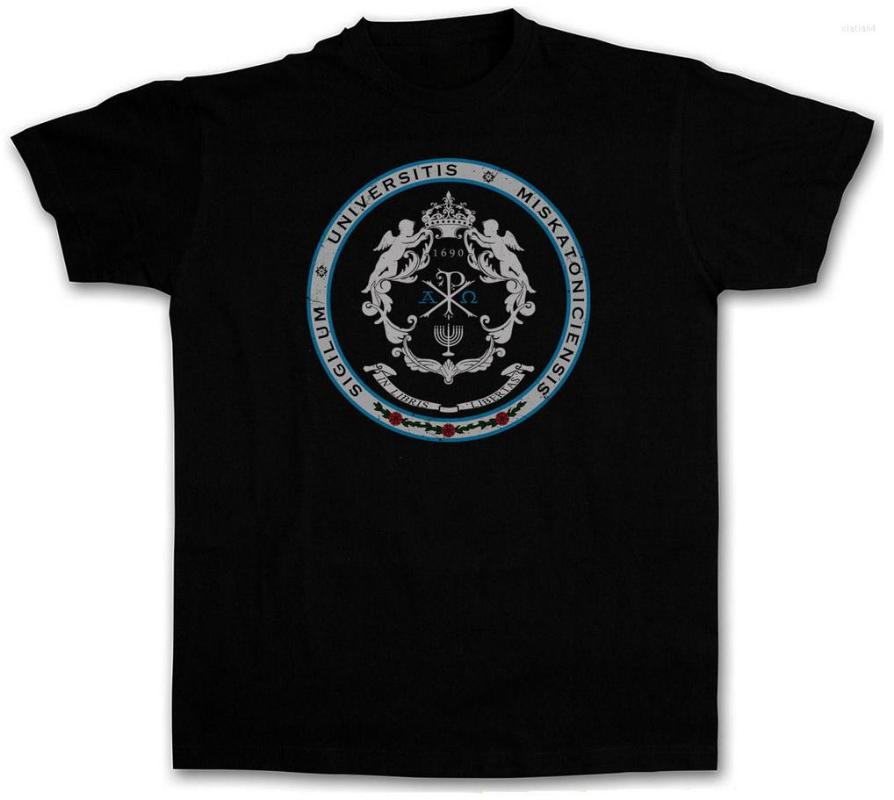 

Men's T Shirts MISKATONIC UNIVERSITY SIGIL T-Shirt Lovecraft Arkham Sign Dunwich Cthulhu City Customize O Neck TEE Shirt, Pk