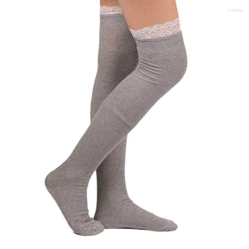 

Women Socks Sexy Lace Up Long Knee Ladies Girls Warm Blend Tights High Stockings Fashion Over Thigh, Black