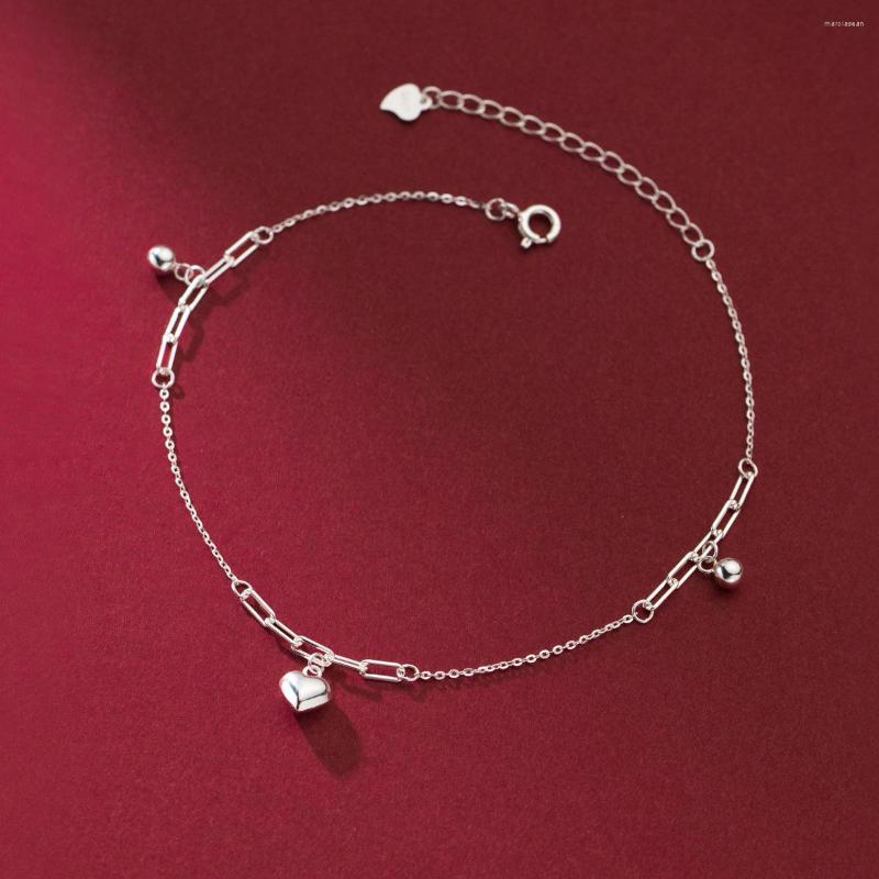

Anklets Heart Love For Women Tobillera 925 Sterling Silver Female Jewelry Chains Leg Bracelet Summer Accessories Ankle