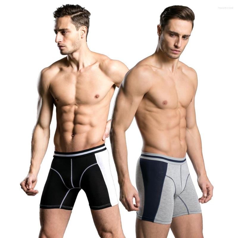 

Underpants Male Long Leg Boxer Shorts Modal Underwear Pack Men Smooth Boxershorts 4Pcs/Lot Men's Seamless Briefs Norcotton, 2red2black