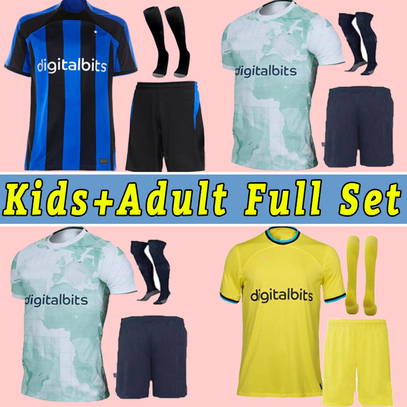 

Men Kids Inter LUKAKU soccer jersey 22 23 BARELLA VIDAL LAUTARO ERIKSEN ALEXIS DZEKO CORREA UNIFORMS football shirts 2022 2023 Milan short sleeve home away Full Kit, Third+patch