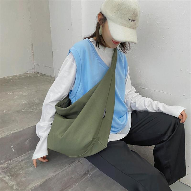 

Evening Bags Large Capacity Canvas Totes For Women Casual Wild Lady Hobos Handbags Shoulder GirlsSac Simple Female Messenger Bag Handbag, Beige