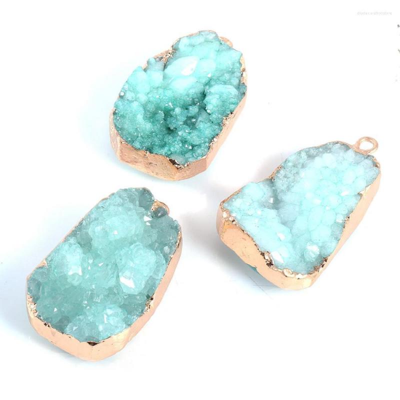 

Charms 1pcs Natural Stone Pendants Crystal Teeth Gold-plated Blue Purple For Jewelry Making Necklace Earrings 25x39x13mm