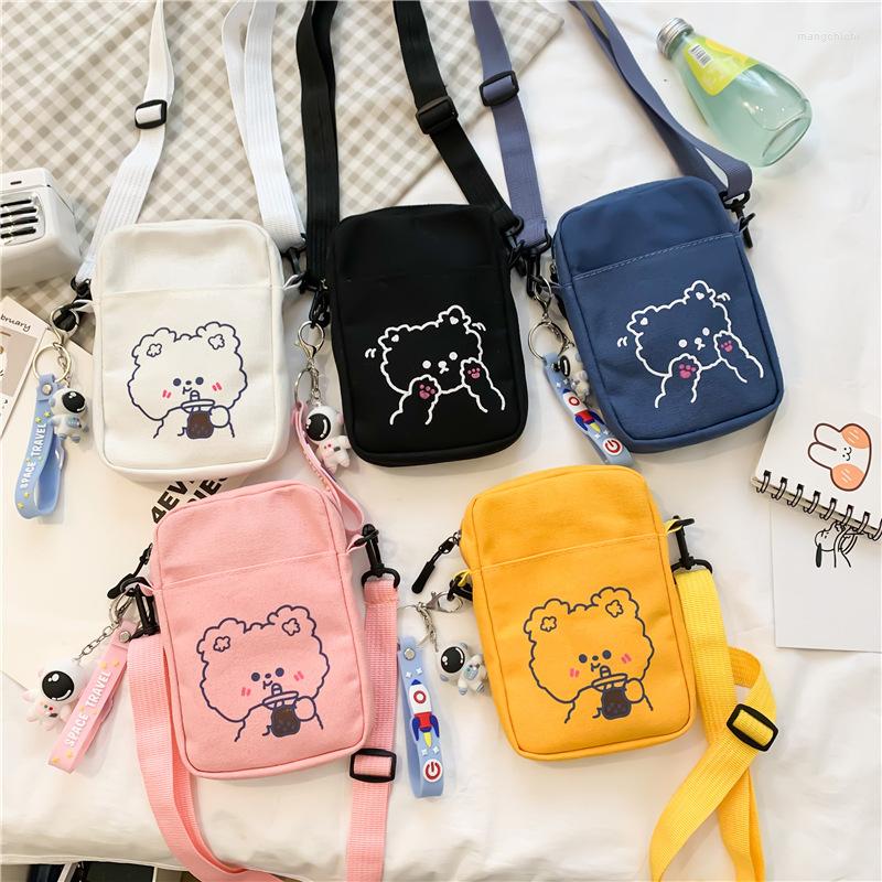

Evening Bags Women Shoulder Bag Pure Color Casual Tote Outdoor Canvas Handbag Zipper Messenger Mobile Phone Bolsa Feminina, White