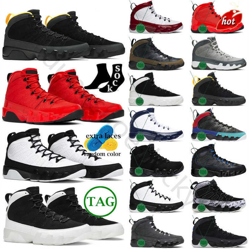 

OG Mens fire red basketball shoes Jumpman 9 9s Anthracite particle grey change the chile world gym university gold racer blue, Shoes box