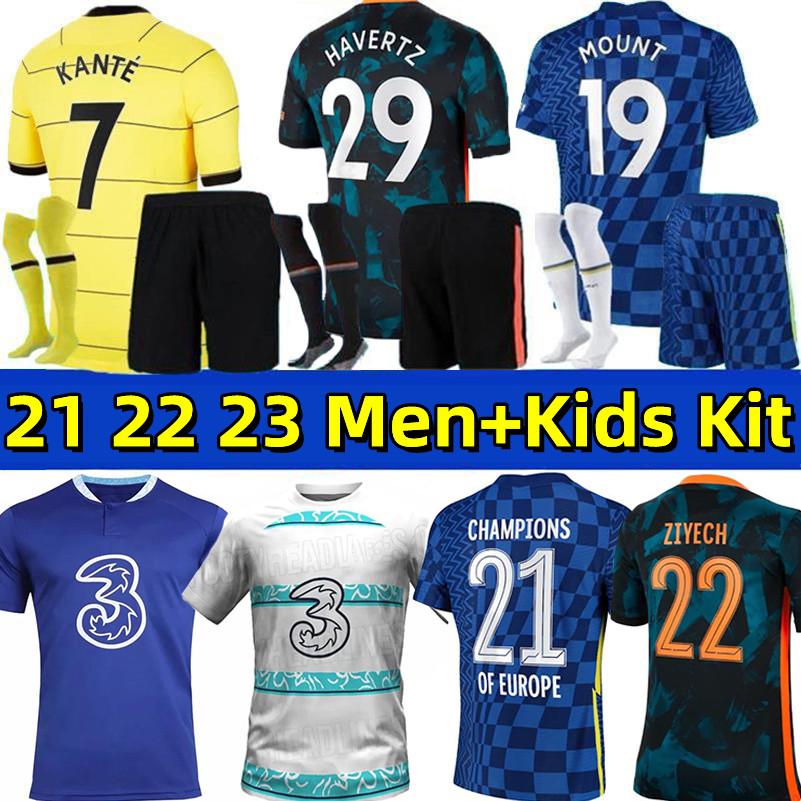 

MOUNT 22 23 LUKAKU HAVERTZ WERNER ZIYECH PULISIC soccer jersey Reece James KANTE CHILWELL JORGINHO KOVACIC 2022 football shirt home away thr, 22-23 home