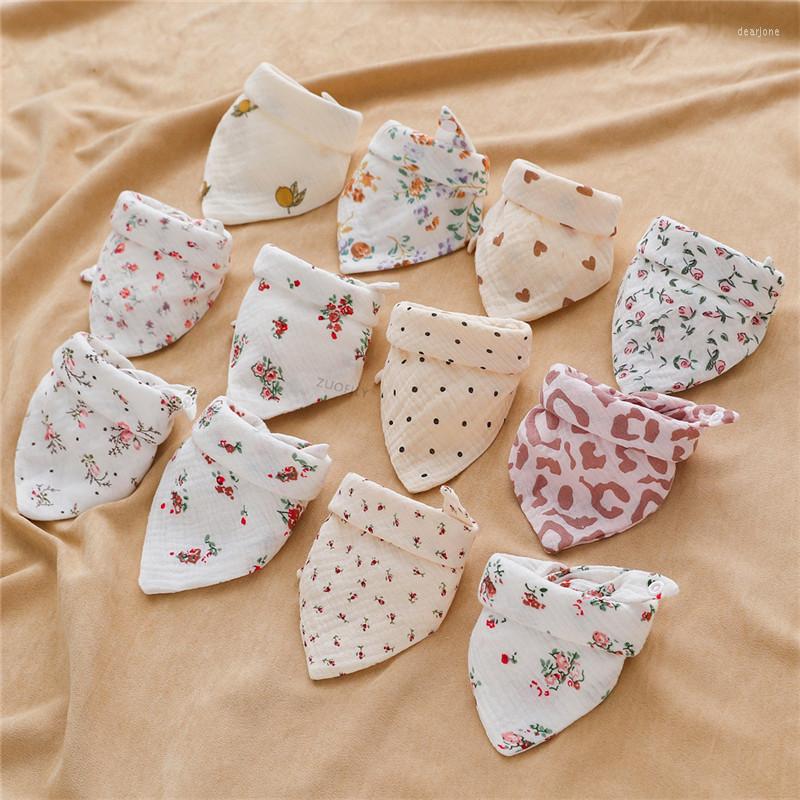 

Hair Accessories Baby Bibs Triangle Double Cotton Bib Kids Cute Comfortable Drooling Teething Burp Cloth Saliva Towel For Born Child, Rainbow