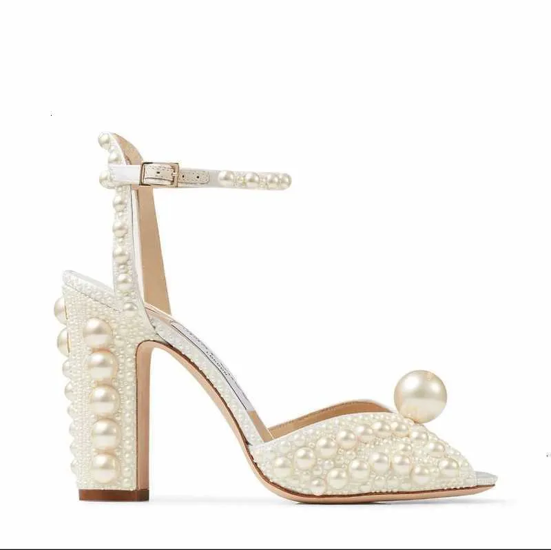 

Sacora Sandals Wedding Pumps High Heels Eu35-42 Nice Perfect White Pearls Designer Women 'S Luxury Brand Party Dress With Box TR3H