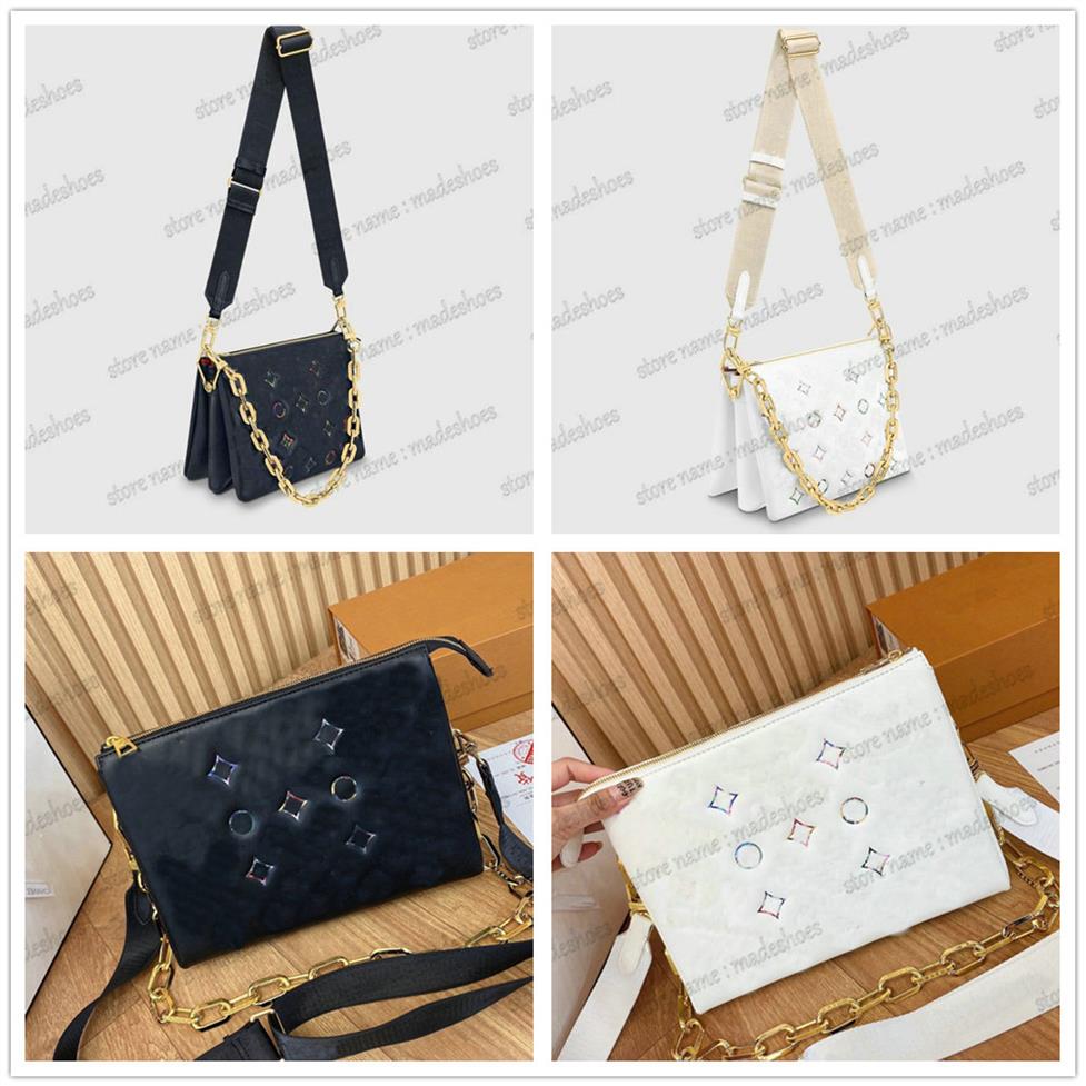 

Womens Deisgner Golden Chain Bag Puffy COUSSIN PM Embossed Leather Garden Winter 2022 Handbag335p