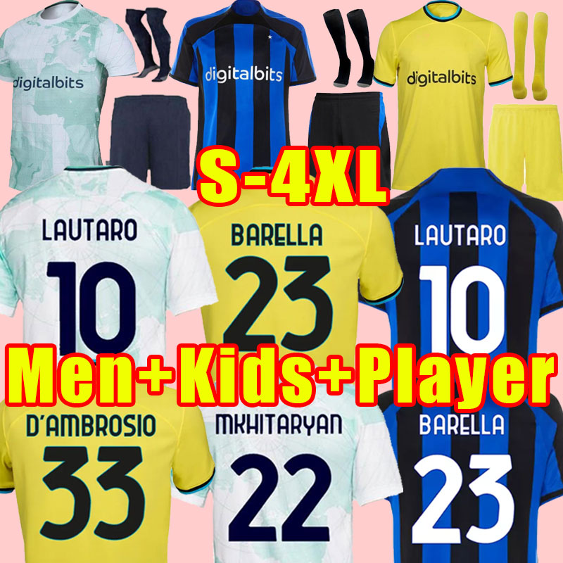 

Fans Player Version Inter LUKAKU soccer jerseys 22 23 BARELLA VIDAL LAUTARO ERIKSEN ALEXIS DZEKO CORREA UNIFORMS football shirts 2022 2023 Milan men kids xxxl 4xl, Away