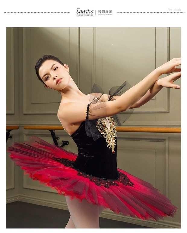 

Stage Wear Kids Professional Ballerina Ballet Tutu Dress Children Adults Pancake Dance Costumes Clothing For Girls, Red