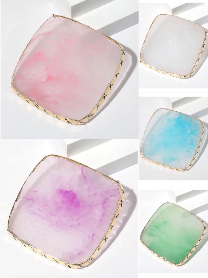 

Makeup Brushes Square False Eyelash Extension Stand Pallet Pad Resin Lashes Glue Holder For Fake Eyelashes Tools