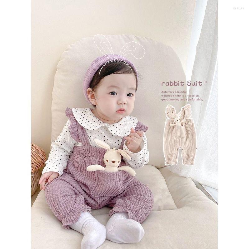 

Clothing Sets Born Clothes Girl Bodysuit Autumn 2022 Baby Strap Doll Sleeveless Korean Cute Lovely Toddler, Ivory
