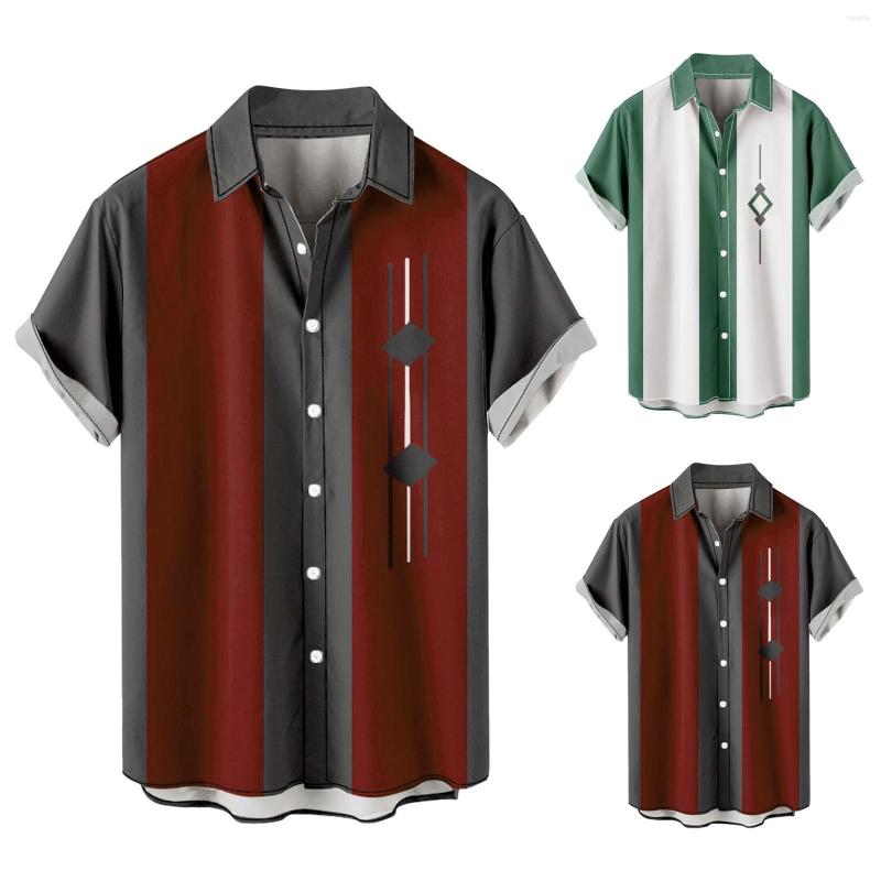 

Men' Casual Shirts Shirt Men Hawaiian Summer Short Sleeve Printed Fit Designer Long T For Pack, Green