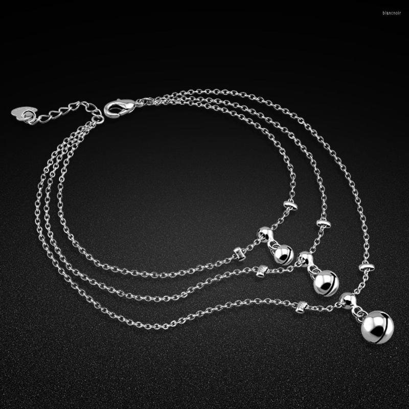 

Anklets Fashionable Elegant Woman Jewelry. Solid 925 Sterling Silver Cute Bell For Girls. Charm Christmas Gift
