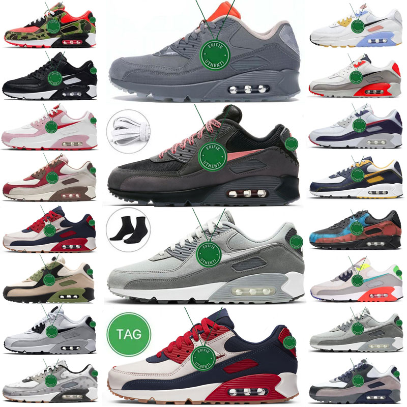 

Cushion 90 Running Shoes Men Women Bacon Volt Mesh GS Sports Shoe 90s Royal cool grey Bred Unvrsty Gold Black Trail Team Gold Reversed Infrared Sneakers size 47, Color # 30