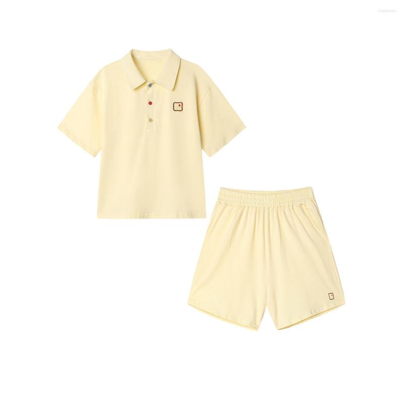 

Women' Tracksuits Two Piece Shorts Set Women Summer Short Sleeve Top Solid Color Loose Pant Preppy Style Simple Casual Sporty Tracksuit, Beige