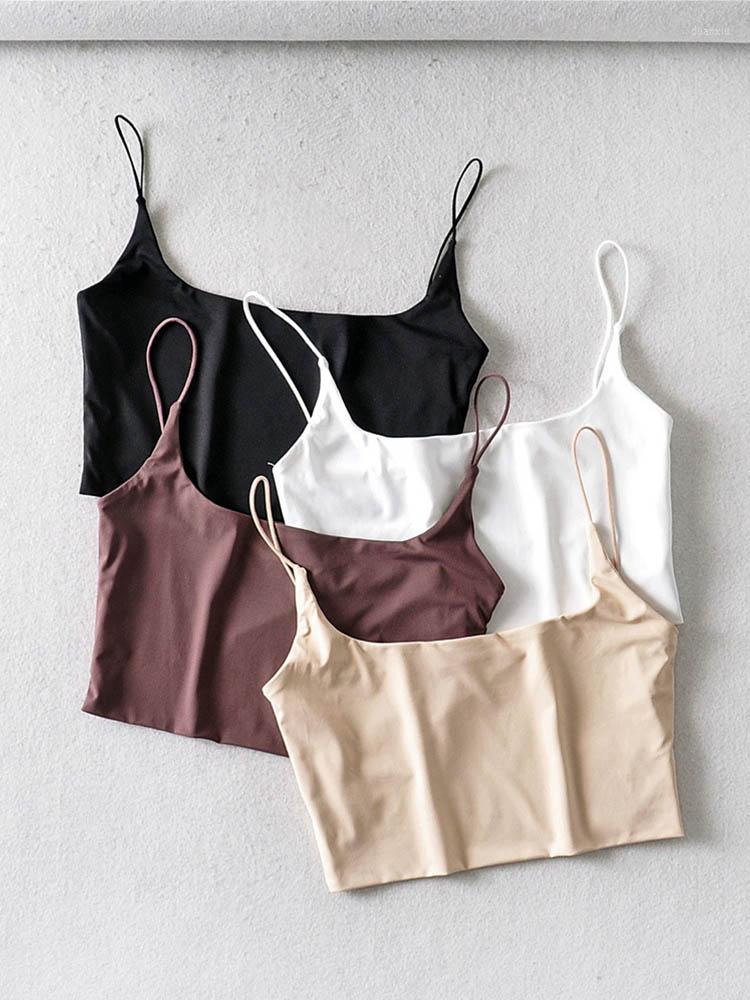 

Women' Tanks Summer Sexy Women' Crop Top Elastic Cotton Sleeveless Camis Short Tank Tops, White