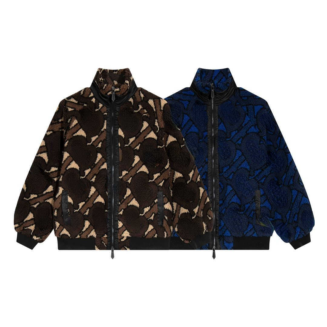 

High version bby woolen coats mens jacket tb embroidered zipper wool coat burb designer jackets men women windbreaker, Coffee